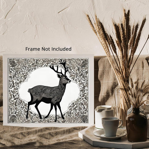 Posterizer 1 pcs- Minimalistic poster of a deer-Art for Animal Lovers- Gift for Men Women Entrepreneur Teens-decor for Bedroom, Office, Living Roo...