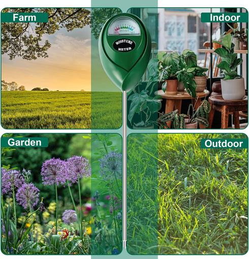 SZHLUX Moisture Meter Water Monitor Soil Hygrometer Sensor Care, Lawn, Farm, Indoor & Outdoor. (Plant Gifts for Gardeners), 10.23inch, Green...
