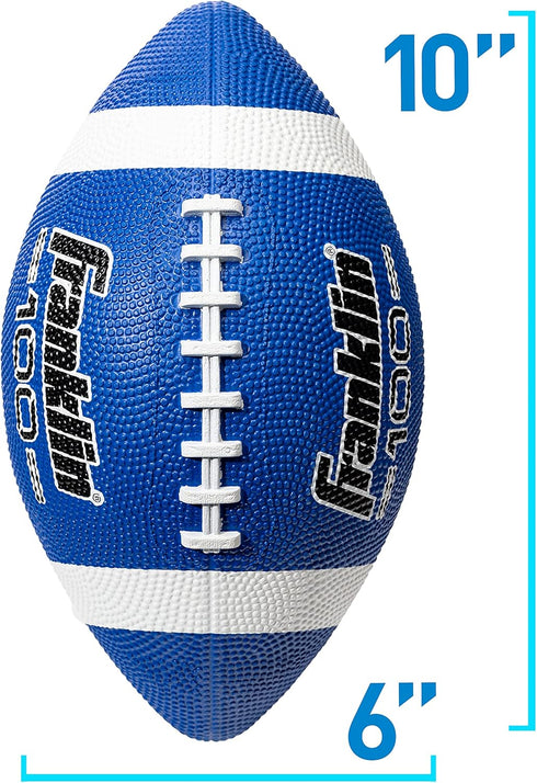 Franklin Sports Kids Junior Football - Grip-Rite 100 Youth Junior Size Rubber Footballs - Peewee Kids Durable Outdoor Rubber Footballs - Single Fo...