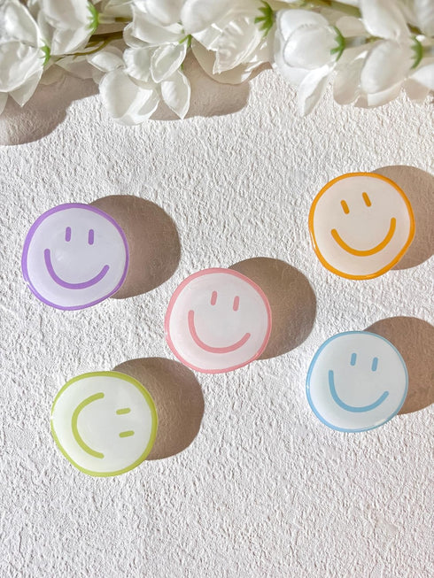 Smile Mobile Phone Grip, Simple Solid Color Mobile Phone Holder, Mobile Phone Decoration, Folding Elastic Base, Smile Every Day...