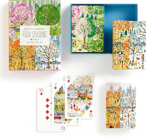 Galison Four Seasons – Playing Card Set Includes 2 Standard Card Decks Featuring Unique Cityscapes and Landscapes Throughout...