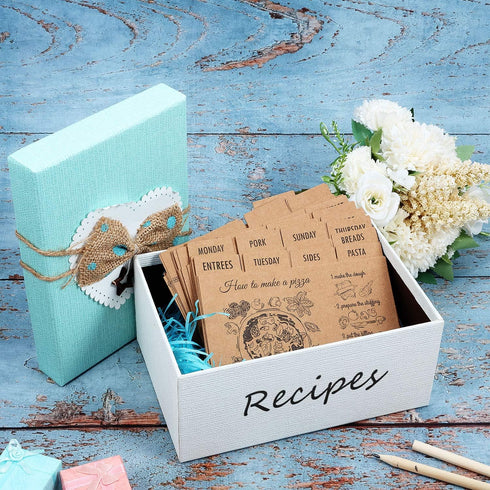 Outus 36 Pieces Recipe Card Dividers Tabs Include 24 Labelled and 12 Blank Tabs 60 Adhesive Labels Fit 4 x 6 Inch Cards for Recipe Box Organize (C...