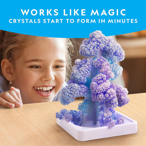 Kids Crystal Growing Kit - Grow 6 Crystal Trees in Just 6 Hours, Educational STEM Craft Kit with Art Supplies and Geode Specimen...