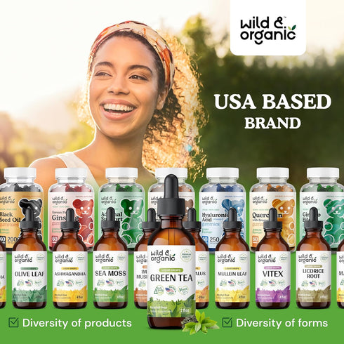 Green Tea Extract Liquid Drops - Antioxidant Supplement w/Green Tea Extract - Natural Green Tea Supplements w/Camelia Sinensis - Alcohol-Free Gree...