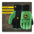 John Deere JD00002 Jersey Gloves - 10 oz Jersey Gloves for Youth, Ribbed Knit Wrist, Polyester/Cotton Fabric, Straight Thumb, Green/Black...