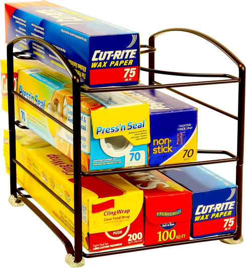 Deco Brothers Wrap Organizer Rack for Kitchen Cabinet, 3 Tier, Bronze...
