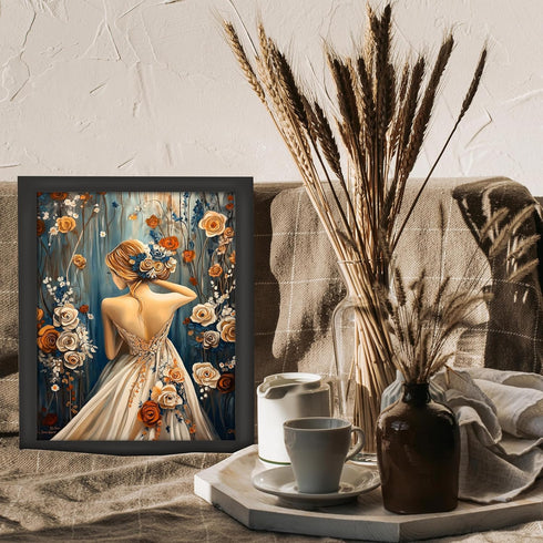 Posterizer 1 pcs-woman and delicate paster flowers-girly poster -2-Romantic Art-Holiday Poster Collection-Gift for Couples boyfriend girlfriend Hu...