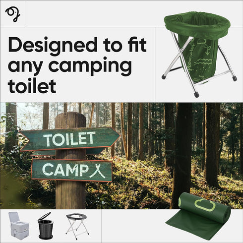 Green Elephant Portable Toilet Bags - Camping Toilet Bags, Camping Potty Bags, Camping Poop Bags for People, Toilet Waste Bags for 5 Gallon Bucket...