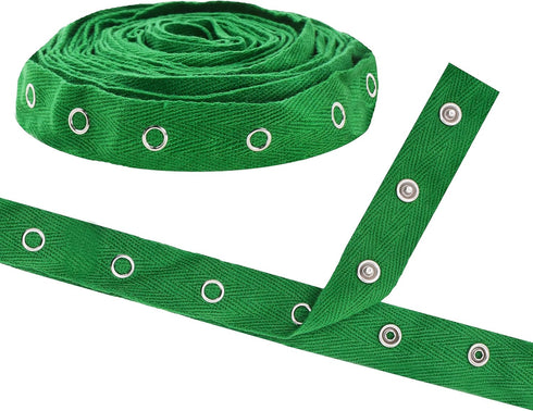 Mandala Crafts Metal Snap Tape for Sewing by Yard - Green Cotton Snap Button Trim Baby Snaps for Sewing - Fastener Button Strips Snap Tape for Bab...