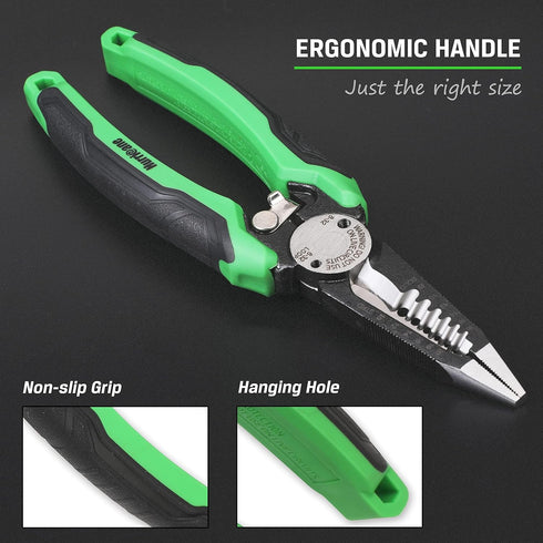 HURRICANE 6-in-1 Wire Stripper, Wire Cutter, Wire Strippers Tool, Wire Cutter Stripping Tools, Multipurpose Electrician Pliers, 8-inch, with Gift ...