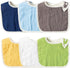 Zainpe 6Pcs Snap Muslin Cotton Baby Bibs for Boys Girls Blue Green Feeding Bib Adjustable Neutral Gray Burp Cloths with 6 Absorbent Soft Layers fo...