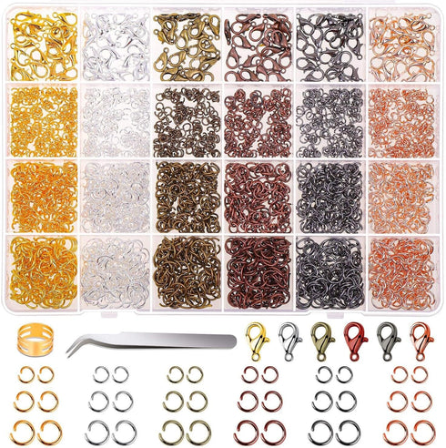 Jump Rings, Cridoz 2340Pcs Open Jump Rings and Lobster Clasps Jewelry Making Supplies Kit for Necklace and Jewelry Repair...
