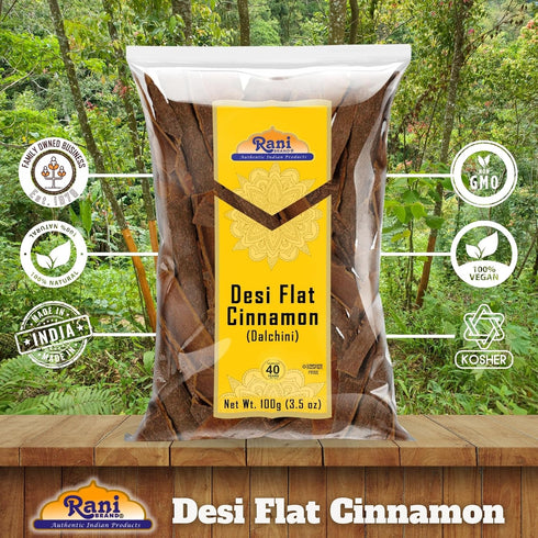 Rani Desi (Dalchini) Flat Cinnamon 3.5oz (100g) ~ All Natural | Vegan | Gluten Friendly | NON-GMO | Indian Origin...