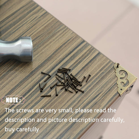 newlng 1600pcs Small Tiny Nails Wooden Screws Compact Antique DIY Decorative Box Accessories Mini Nails Gold Silver Bronze 1x6mm, 1x8mm 1x10mm Box...