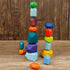16 Pcs Wooden Stacking Blocks Rocks Building Toys, Colored Solid Wood Stones Pre-School Educational Games Creative Toys for Kids Toddlers...