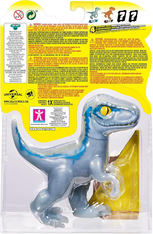 Heroes of Goo Jit Zu Jurassic World - Chomp Attack Stretch Blue Velociraptor Action Figure, Multicolor...