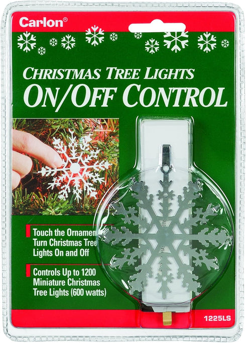 1225LS Snowflake Metal Ornaments with On/Off Touch Control Ornament for Christmas Tree Lights, 7.5 inches White,...