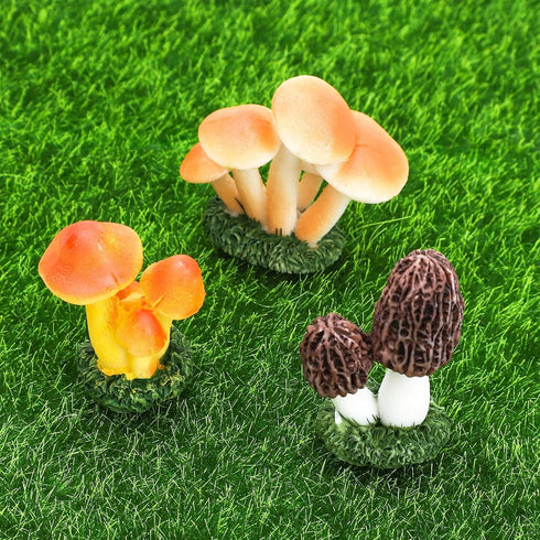 ONEST 6 Pieces Mini Mushroom Figurines Fairy Garden Mushrooms Ornaments for Outdoor Home Decorations...