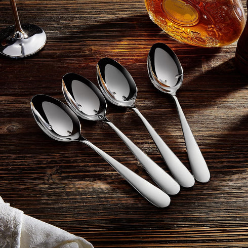 KEAWELL Premium Louise Spoons Set, Set of 4, 18/10 Stainless Steel, Exceptional mirror finish, Dishwasher Safe (7.7" Dinner Spoon)...