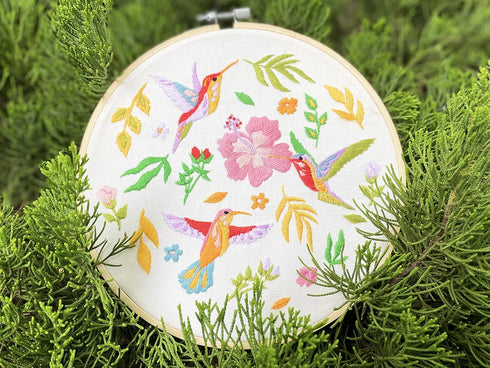 Bird Embroidery Kit for Adults Beginners, Funny flower hummingbird Cross Stitch Kit for Crafts Starters with Cute Birds Flora Patterns Include Emb...