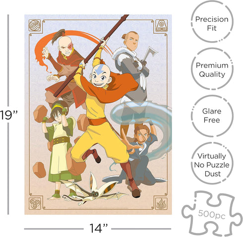 AQUARIUS - Avatar The Last Airbender Cast 500 Piece Jigsaw Puzzle...