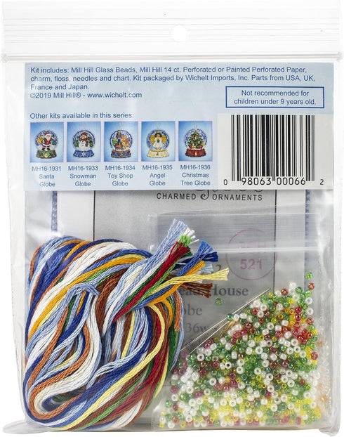 Gingerbread House Snow Globe Beaded Counted Cross Stitch Charmed Ornament Kit Mill Hill 2019 Snow Globes MH161932...