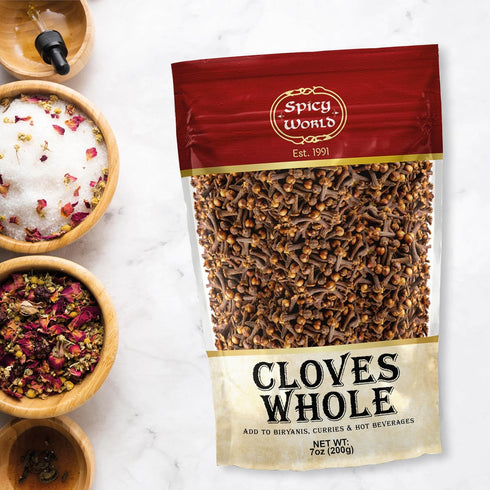 Whole Cloves 7 Oz Bag - Great for Foods, Tea, Pomander Balls, and Even Potpourri - by Spicy World...