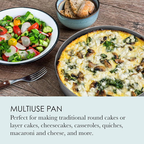 Chicago Metallic 59629 9-Inch Commercial II Non-Stick Round Cake Make traditional round cakes or layer cakes, cheesecakes, casseroles, quiches, ma...