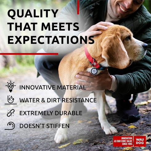 WAUDOG Waterproof Dog Collar - Adjustable Dog Collar for Large Dogs, Small and Medium Dogs - Breakaway Dog Collar Waterproof with Plastic Buckle a...