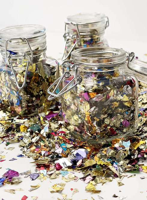 Jumbo Mylar Rainbow Foil Confetti - Glittering Metallic Confetti for New Year's, Surprises, Birthdays, Photoshoots, Engagements, and Weddings (300...