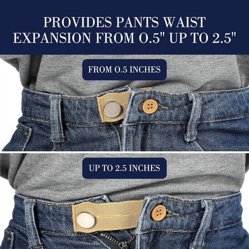 8 PCS Button Extenders for Jeans Elastic Waist Extenders for Pants Waistband Expanders Adjustable Elastic Waist Extenders Waistband for Men Pregna...
