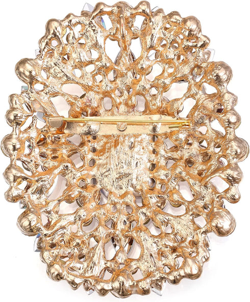 BriLove Women's Stunning Emerald Cut Square Crystal Rhinestone Marquise Cluster Brooch Pin for Wedding Party Prom...