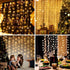 195 LED Curtain Tapestry Lights Backdrop String Lights, 6.5 x 5 Feet Hanging Fairy Curtain Lights with 8 Lighting Modes and Remote for Bedroom Win...