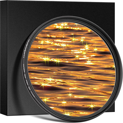 Walking Way 6 Points Star Filter 82 MM Variable Twinkle Effect Starburst Filter - Cross-screen Filter - Slim Sparkling Effect Lens Filter...