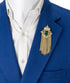 Knighthood Brooch Pin Crowned Green Stone with Abstract Work and Hanging Chain Lapel Pin Accessories for Men Women...