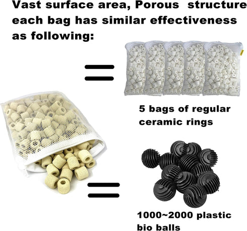 Ceramic Filter Media Bio Filter Rings 1lb / 2lb / 4lb / 8lb (180ct / 1lb)...