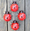 GIFTME 5 Metal Garden Yard Art Decorative 4 Pack Ladybugs Outside Garden Wall Sculptures(RED)...