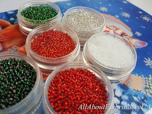 AllAboutEmbroideryUA Bead Embroidery kit Christmas Cat Beaded Cross Stitch kit Needlepoint Handcraft Tapestry kit......