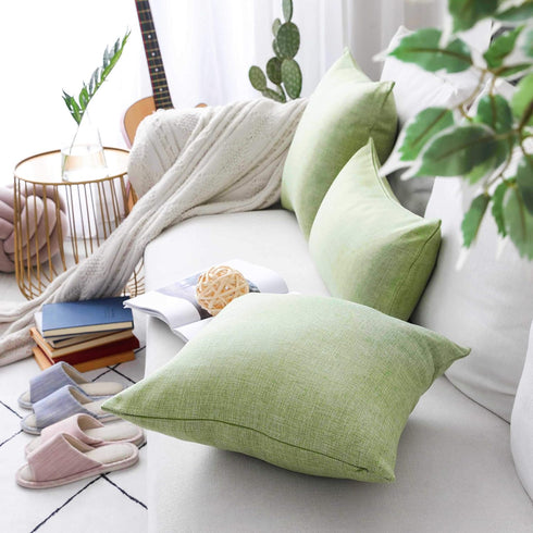 Home Brilliant Green Throw Pillow Covers 18x18 Linen Decorative Spring Pillow Covers Sage Green Sofa Cushion Covers for Couch Bed Decor, 18 x 18 i...