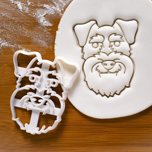 Set of 2 Mini Schnauzer cookie cutters (Designs: Body & Face), 2 pieces - Bakerlogy...
