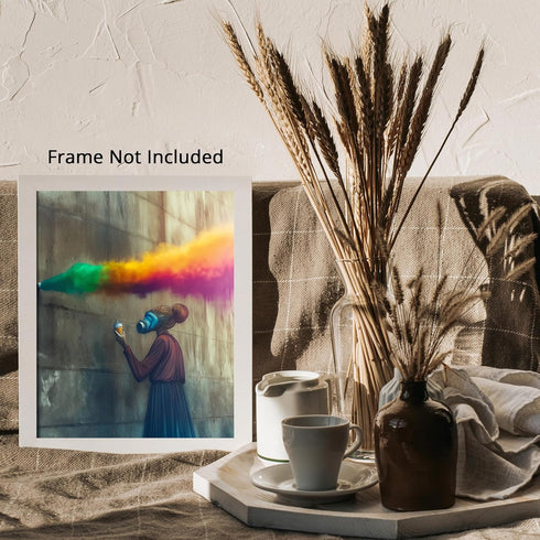 Posterizer-gritty street art-colorful poster-graffiti artist making art -3-Retro Art-Abstract & Modern Art-Gift for Street Art, Mural Fans- unfram...