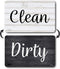 Black & White Wood Clean Dirty Magnet for Dishwasher, Reversible Dishwasher Magnet Clean Dirty Sign, Magnetic Dish Washer Sign Indicator, Rustic F...
