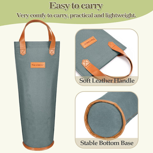 Tirrinia Single Wine Gift Tote Bag, Insulated Padded Thermal Wine Bottle Carrying Cooler Carrier for Travel, Picnic, Great Gift for Wine Lover, Gr...