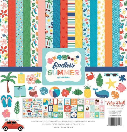 Echo Park Paper Endless Summer Collection Kit, White, 12-x-12-Inch...
