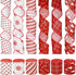 Whaline 36 Yards 6 Rolls Christmas Ribbon Red White Sripe Plaids Dot Wired Edge Ribbon Xmas Tree Candy Cane Snowflake Burlap Craft Ribbon for Xmas...