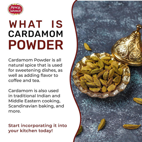 Spicy World Ground Cardamom Powder (Cardamon) 3.5 Ounce Bag...
