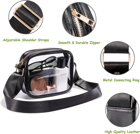 Clear Bag Stadium Approved: Meet Venue Requirements Crossbody Bag - TPU Purse for Concerts Sports...