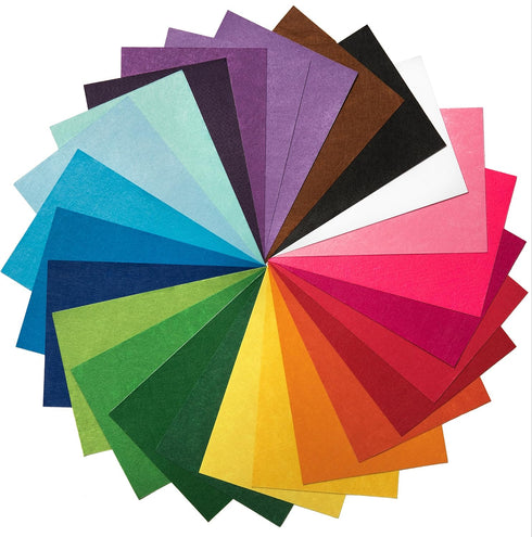 Peachy Keen Crafts 25 Pack - Self Adhesive Crafting Felt Fabric - 8 x 12 Inches Assorted Colors...