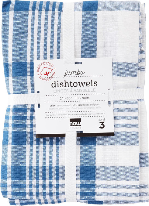 Now Designs Jumbo Dish Towels (Set of 3) - Royal...