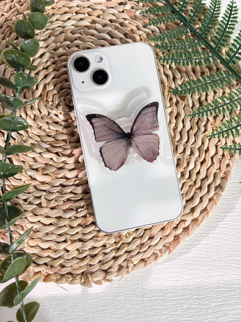 Green Nature Butterfly Phone Grip Stand, Cute Butterfly Cell Phone Holder,Collapsible Phone Charms Accessory,Expanding Kickstand Phone Grip with I...